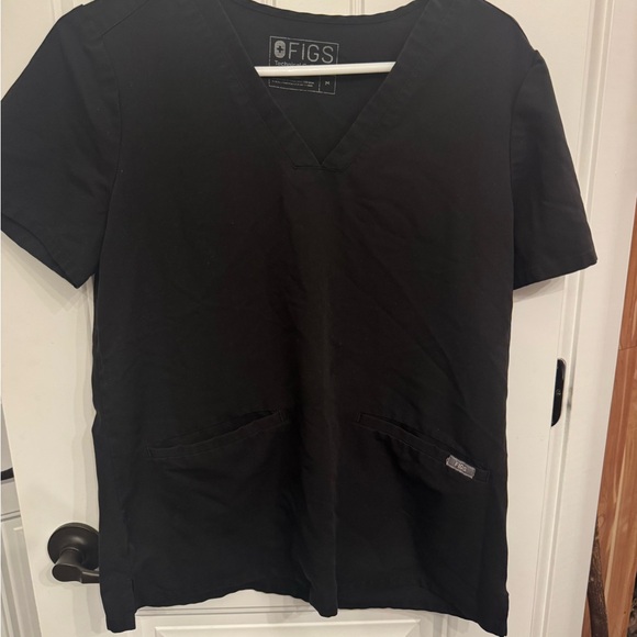 Figs Tops - FIGS Black V-Neck Short Sleeve Scrub Top